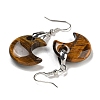 Rack Plating Moon Brass Dangle Earrings for Women EJEW-B064-02P-07-2
