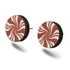 Christmas Printed Wood Stud Earrings for Women EJEW-U025-01G-2