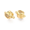 Brass Micro Pave Clear Cubic Zirconia Box Clasps KK-Q074-08G-3
