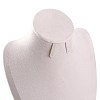 Bust Shaped Microfiber & Wood Jewelry Necklace & Earrings Display Stands NDIS-H042-01C-03-3