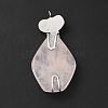 Natural Rose Quartz Pendants G-G870-06P-3