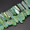 Electroplated Natural Quartz Crystal Beads Strands G-A142-03F-1