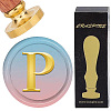 Brass Wax Seal Stamp with Wood Handle AJEW-WH0412-0311-1