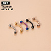 G23 Titanium Eyebrow Round Ball Curved Barbell Eyebrow Rings WGFD71D-34-1