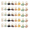 40Pcs 8 Styles Natural Rose Quartz & Amethyst & Lapis Lazuli & Amazonite & Red Agate & Green Aventurine & Sunstone & Topaz Jade Chip Charms PALLOY-JF04211-02-1