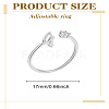 1Pc Letter Brass Rhinestone Open Cuff Rings for Women AJEW-LP0004-47I-S-2