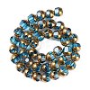 Electroplate Glass Beads Strands EGLA-Q128-04A-FP04-2