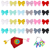 34Pcs 17 Styles Bowknot Food Grade Eco-Friendly Silicone Focal Beads SIL-BC0001-06-1