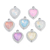 UV Plating Alloy with Mixed Color Glass Rhinestone Pendants FIND-M018-36P-1