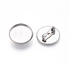 304 Stainless Steel Brooch Cabochon Settings X-STAS-E547-08D-P-1