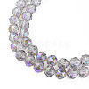 Electroplate Transparent Glass Beads Strands X-EGLA-N002-34B-C06-3