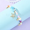 Ocean 304 Stainless Steel Starfish Shell Shape Charm Bracelets BJEW-JB14275-2