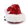 Sequins Christmas Hat Polyester Alligator Hair Clips for Women Girl AJEW-M012-03B-2