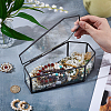 Coffin Brass Glass Decoration Box AJEW-WH0816-068-3
