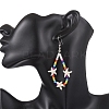 Starfish Synthetic Turquoise & Glass Beaded Bracelets & Earrings & Necklaces SJEW-JS01369-5
