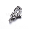 Rack Plating Brass Micro Pave Cubic Zirconia Lobster Claw Clasps ZIRC-I012-11B-RS-2