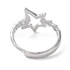 Non-Tarnish 304 Stainless Steel Hollow Star Adjustable Rings RJEW-D006-23P-3