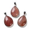 Synthetic Strawberry Quartz Pendants G-B123-05P-01-1