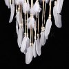 Handmade Round Cotton Woven Net/Web with Feather Wall Hanging Decoration HJEW-G015-02B-6