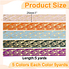 25 Yards 5 Colors Polyester Yarn Ribbon DIY-WR0004-73-2