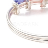 Glass Braided Bead Finger Ring RJEW-TA00063-6