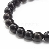 Natural Wood & Natural & Synthetic Mixed Stone Round Beads Stretch Bracelet BJEW-JB07164-7