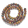 Electroplated Natural Lava Rock Beads Strands X-G-S352-30B-07-2