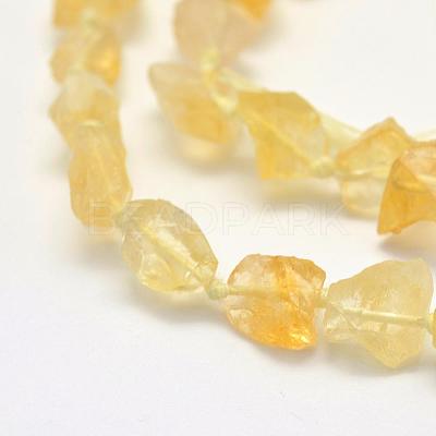 Rough Raw Natural Citrine Beads Strands G-K202-21-1