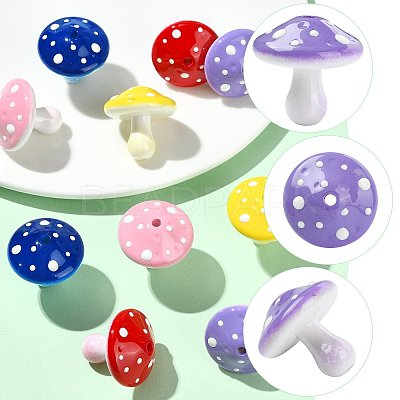 10Pcs 5 Colors Opaque Acrylic Beads MACR-FS0002-44-1