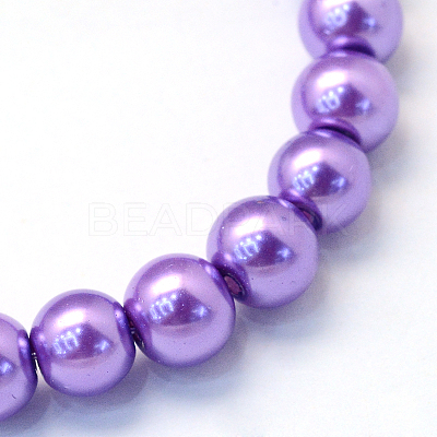 Baking Paint Pearlized Glass Pearl Round Bead Strands HY-Q003-6mm-27-1