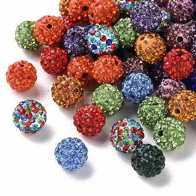 Pave Disco Ball Beads X1-RB-A130-10mm-M-1