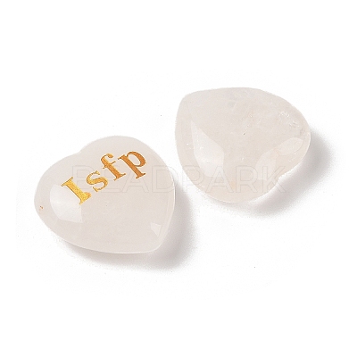 Natural Quartz Crystal Heart Engraving MBTI Figurines Statues for Home Office Desk Decorations G-K353-05D-1