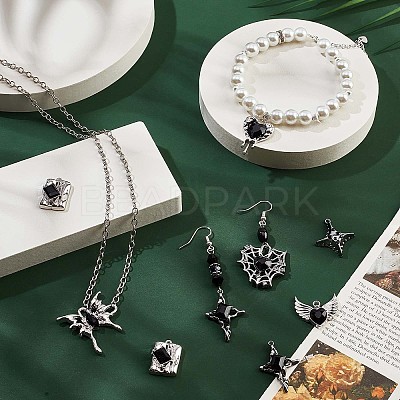 16Pcs 8 Style Rack Plating Alloy Glass Pendants FIND-SC0005-03-1