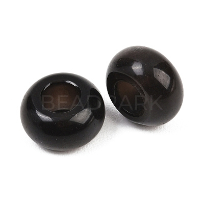 Natural Silver Obsidian European Beads G-G740-14x8mm-44-1