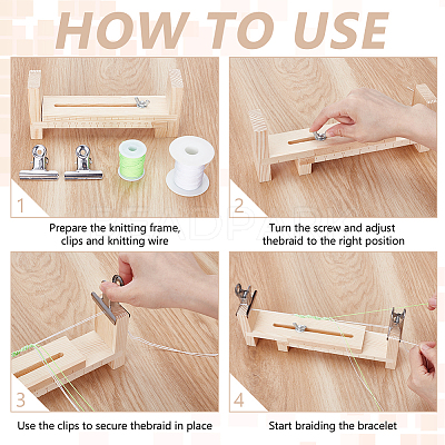Wood Rope Knitting Fixing Tool Kit DIY-WH0750-001-1