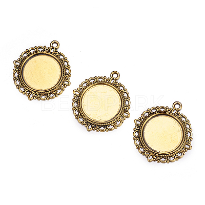Zinc Alloy Pendant Settings for Cabochon & Rhinestone X-PALLOY-A15290-AG-FF-1