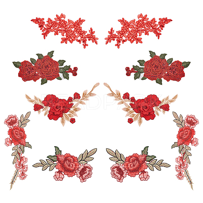 5 Pairs 5 Style 3D Flower Appliques DIY-WR0003-83-1