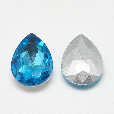 Pointed Back Glass Rhinestone Cabochons RGLA-T081-13x18mm-12-1