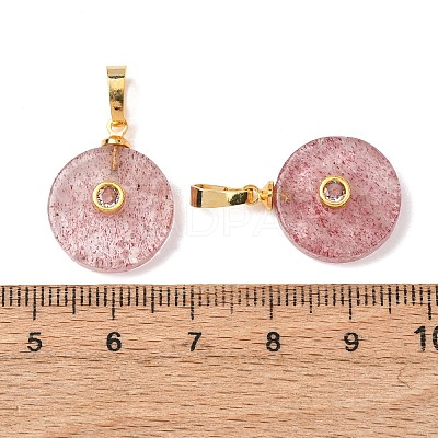 Natural Strawberry Quartz Pendants G-P628-03G-09-1