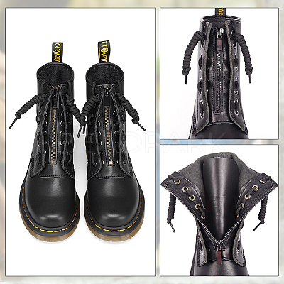 PU Leather Lace-in Boot Zipper Inserts DIY-WH0043-51AB-02-1