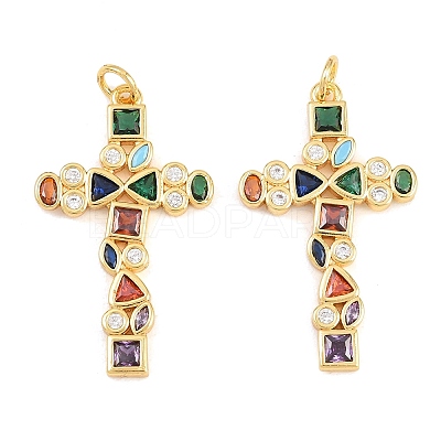 Easter Brass Micro Pave Colorful Cubic Zirconia Pendants ZIRC-F148-14E-G-1