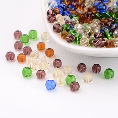 Mixed Color Round Glass Beads X-GR4mm-1