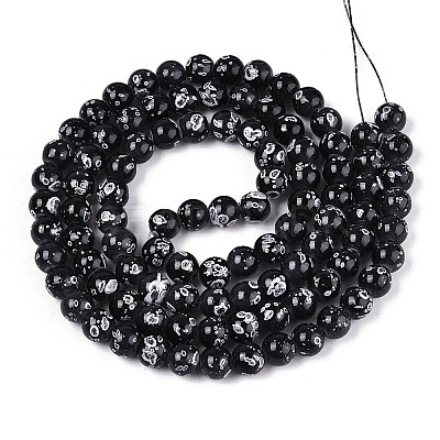 Baking Paint Glass Beads Strands DGLA-N015-8mm-10-1