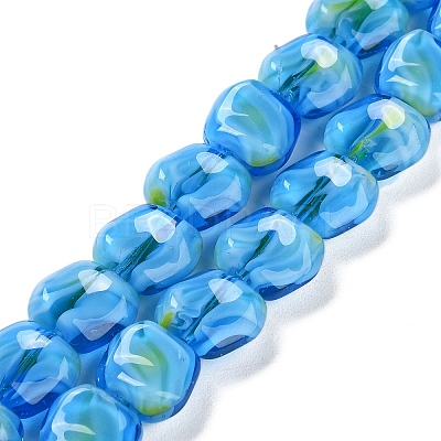 Handmade Milleflori Glass Beads Strands LAMP-M018-01A-04-1