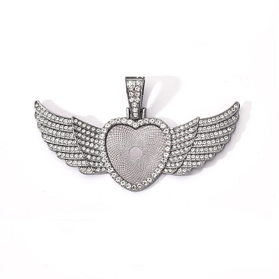 Alloy Pendant Cabochon Settings X-PALLOY-S107-002B-RS-1