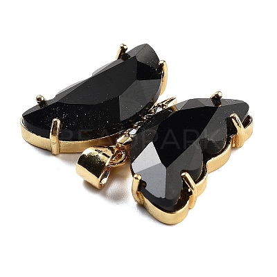 Brass Micro Pave Clear Cubic Zirconia Pendants ZIRC-P079-A01-15-1