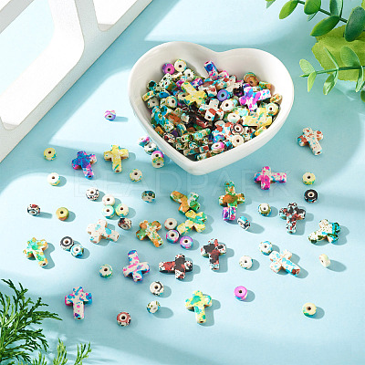 360Pcs 12 Styles Baking Paint Synthetic Turquoise Beads G-TA0003-32-1