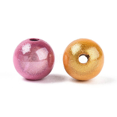 Spray Painted Acrylic Beads X-MACR-Q154-8mm-M-1
