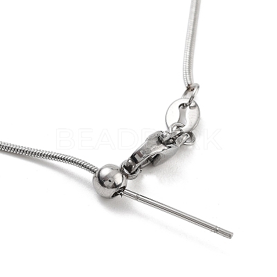 Adjustable 304 Stainless Steel Snake Chain Necklaces NJEW-K270-01P-1
