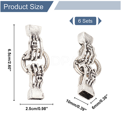 6 Sets Alloy Spring Gate Rings FIND-AR0003-14-1
